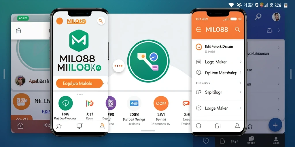 Antarmuka pengguna MILO88 yang sederhana dan mudah digunakan untuk membuat logo.