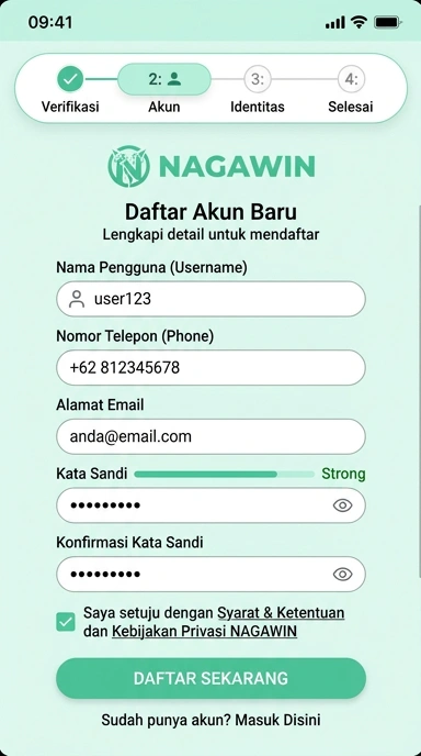 Cara Registrasi Akun Baru di Nagawin untuk Pengguna Android